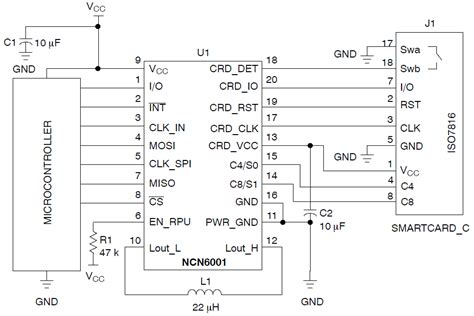 8 contact smart card pinout|NCN6001 .